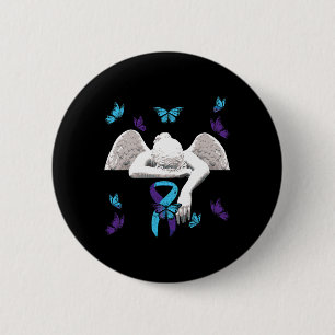Suicide Awareness Engel lint Vlinders Ronde Button 5,7 Cm
