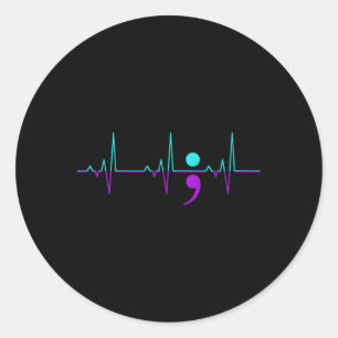 Suicide Awareness Hebeat Happy Ribbon Ondersteunin Ronde Sticker