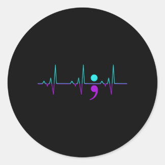 Suicide Awareness Hebeat Happy Ribbon Ondersteunin Ronde Sticker