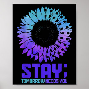 Suicide Awareness Month Blijf Geestelijke Gezondhe Poster