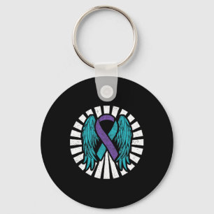 Suicide Awareness Preventie Engel Wings Blauwgroen Sleutelhanger