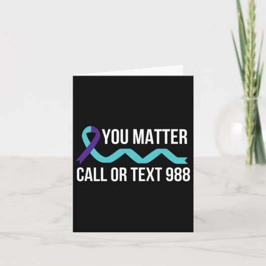 Suicide Awareness Prevention 988 Hotline Shirt - N Kaart (Voorkant)