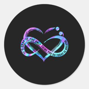 Suicide Awareness Semicolon 988 Gift Ideeën 2 Ronde Sticker