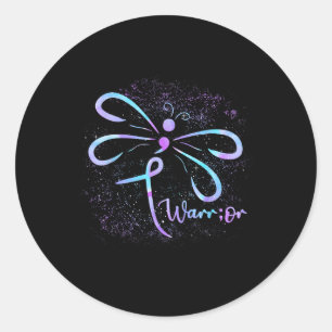 Suicide Awareness Semicolon Dragonfly Mentale Gezo Ronde Sticker