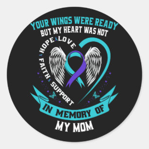 Suicide Awareness Shirt moeder zoon dochter preven Ronde Sticker