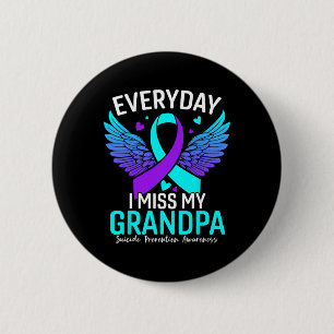 Suicide Awareness Shirt Opa Zelfmoordpreventie Ronde Button 5,7 Cm