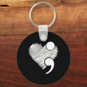 Suicide Awareness - Suicide Preventie Hart Semic Sleutelhanger (Voorkant)