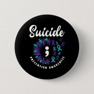 Suicide Awareness Support voor zelfmoordpreventie Ronde Button 5,7 Cm