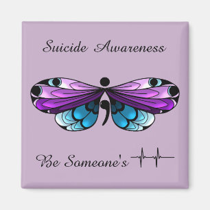 Suicide Awareness Vlinder Semicolon Magneet