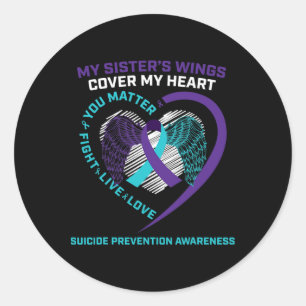 Suicide Awareness Zuster Loving Memory Preventie Ronde Sticker