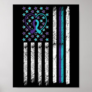 Suïcide Bewustzijn Vlag Angst Psychische Gezondhei Poster