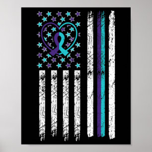 Suïcide Bewustzijn Vlag Angst Psychische Gezondhei Poster