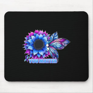 Suïcide preventie Awareness Butterfly Semicolon Muismat