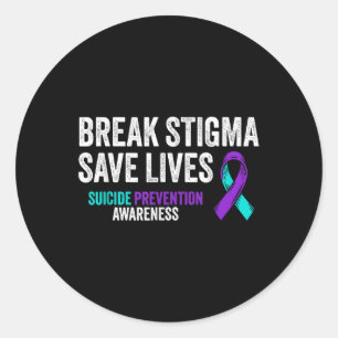 Suïcide Preventie Ondersteuning Verbreek Stigma Ze Ronde Sticker