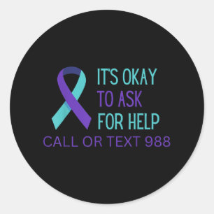 Suicide Prevention 988 Hotline Shirt 988 Suicide C Ronde Sticker