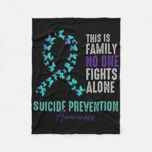 Suicide Prevention Awareness Butterfly Blauwgroen Fleece Deken