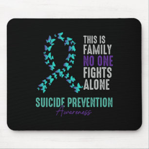 Suicide Prevention Awareness Butterfly Blauwgroen Muismat