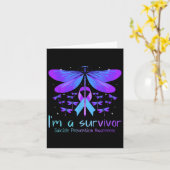 Suicide Prevention Awareness Butterfly Geen verhaa Kaart (Gele Bloem)