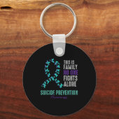 Suicide Prevention Awareness Butterfly Teal Purple Sleutelhanger (Voorkant)