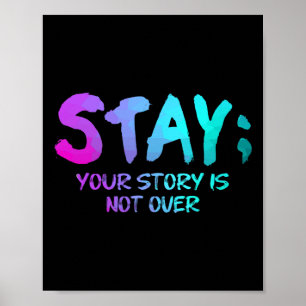 Suicide Prevention Awareness Gift Blauwgroen Paars Poster