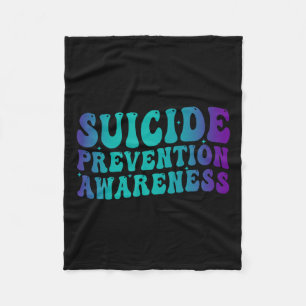 Suicide Prevention Awareness Groovy Blauwgroen Paa Fleece Deken