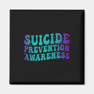 Suicide Prevention Awareness Groovy Blauwgroen Paa Magneet