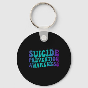 Suicide Prevention Awareness Groovy Blauwgroen Paa Sleutelhanger