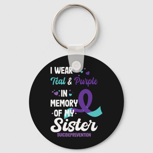 Suicide Prevention Awareness In Memory Of Sister Sleutelhanger (Voorkant)