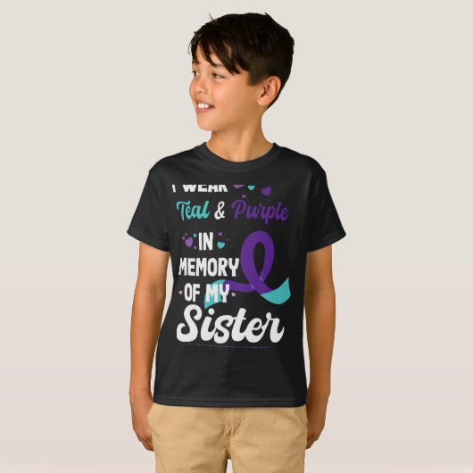 Suicide Prevention Awareness In Memory Of Sister T-shirt (Voorkant volledig)
