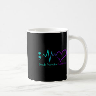 Suicide Prevention Awareness Month Semicolon Heart Koffiemok