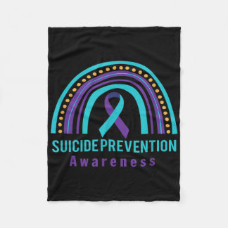Suicide Prevention Awareness Rainbow & Teal &a Fleece Deken