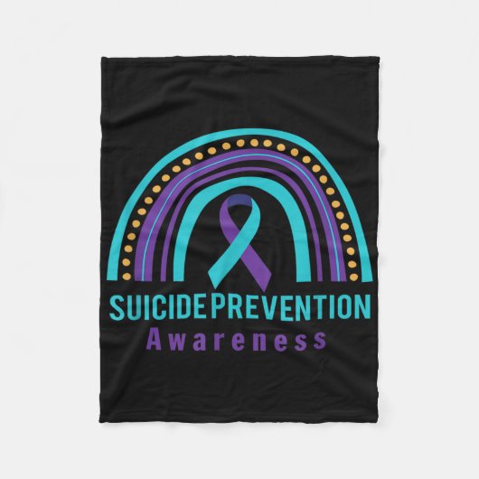 Suicide Prevention Awareness Rainbow &amp; Teal &a Fleece Deken (Voorkant)
