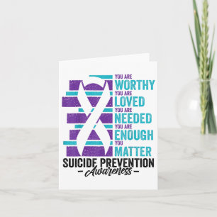 Suicide Prevention Awareness U bent het waard om g Kaart