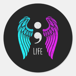 Suicide Prevention Awareness vleugels Angel Semico Ronde Sticker