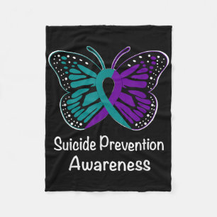 Suicide Prevention Awareness Warrior Paarse &amp; Fleece Deken