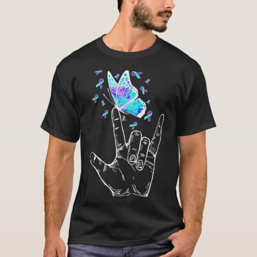 Suicide Prevention Awareness Week Butterfly Love H T-shirt (Voorkant)