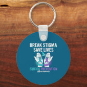Suicide Prevention Suprt Break Stigma Suicide Awar Sleutelhanger (Voorkant)