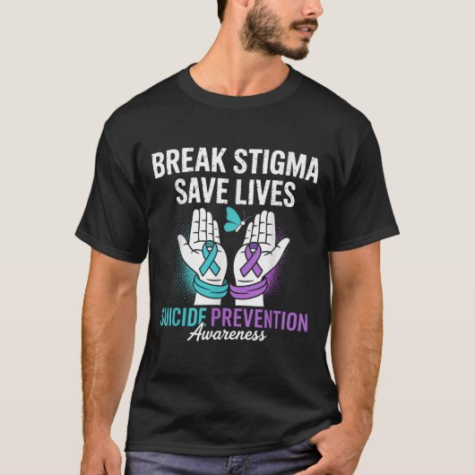 Suicide Prevention Suprt Break Stigma Suicide Awar T-shirt (Voorkant)