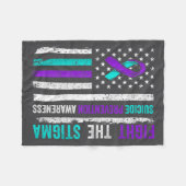 Suicide Prevention Suprt Fight Stigma Suicide Awar Fleece Deken (Voorkant (Horizontaal))