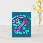 Suicide Prevention Suprt Fight Stigma Suicide Awar Kaart (Gele Bloem)