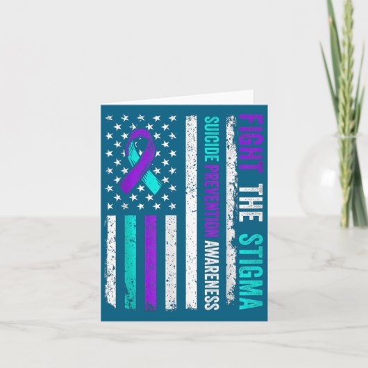 Suicide Prevention Suprt Fight Stigma Suicide Awar Kaart (Voorkant)