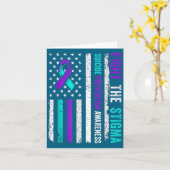 Suicide Prevention Suprt Fight Stigma Suicide Awar Kaart (Gele Bloem)