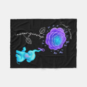 Suicide Prevention Teal Purple Flower Elephant Rib Fleece Deken (Voorkant (Horizontaal))