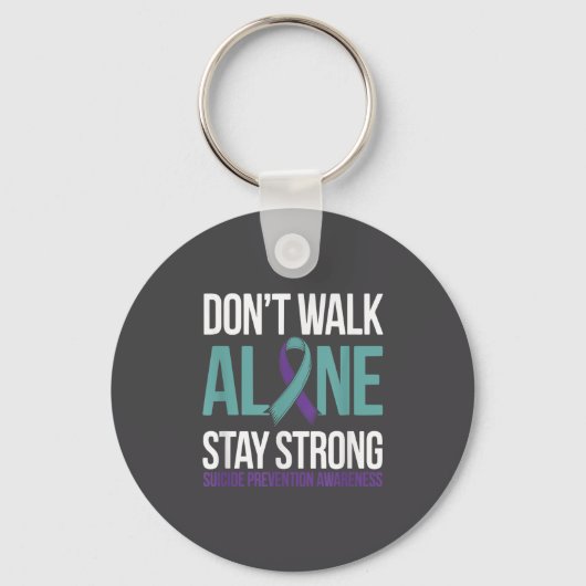 Suicide Prevention Teal Purple Ribbon Suprt  Sleutelhanger (Voorkant)