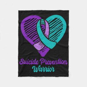 Suicide Prevention Warrior Dress Paarse en Blauwgr Fleece Deken