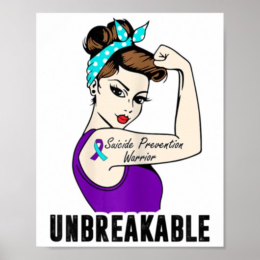 Suicide Prevention Warrior Unbreakable Perfect Str Poster (Voorkant)