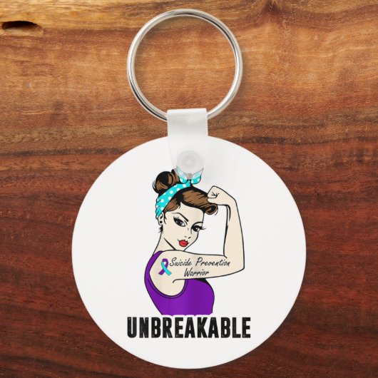 Suicide Prevention Warrior Unbreakable Perfect Str Sleutelhanger (Voorkant)
