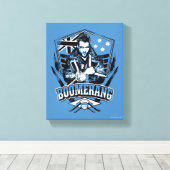 Suicide Squad | Boomerang Badge Canvas Afdruk (Insitu (Houten vloer))