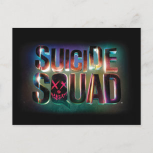 Suicide Squad Colorful Glow Logo Briefkaart