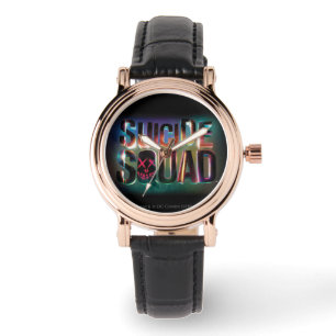 Suicide Squad   Colorful Glow Logo Horloge